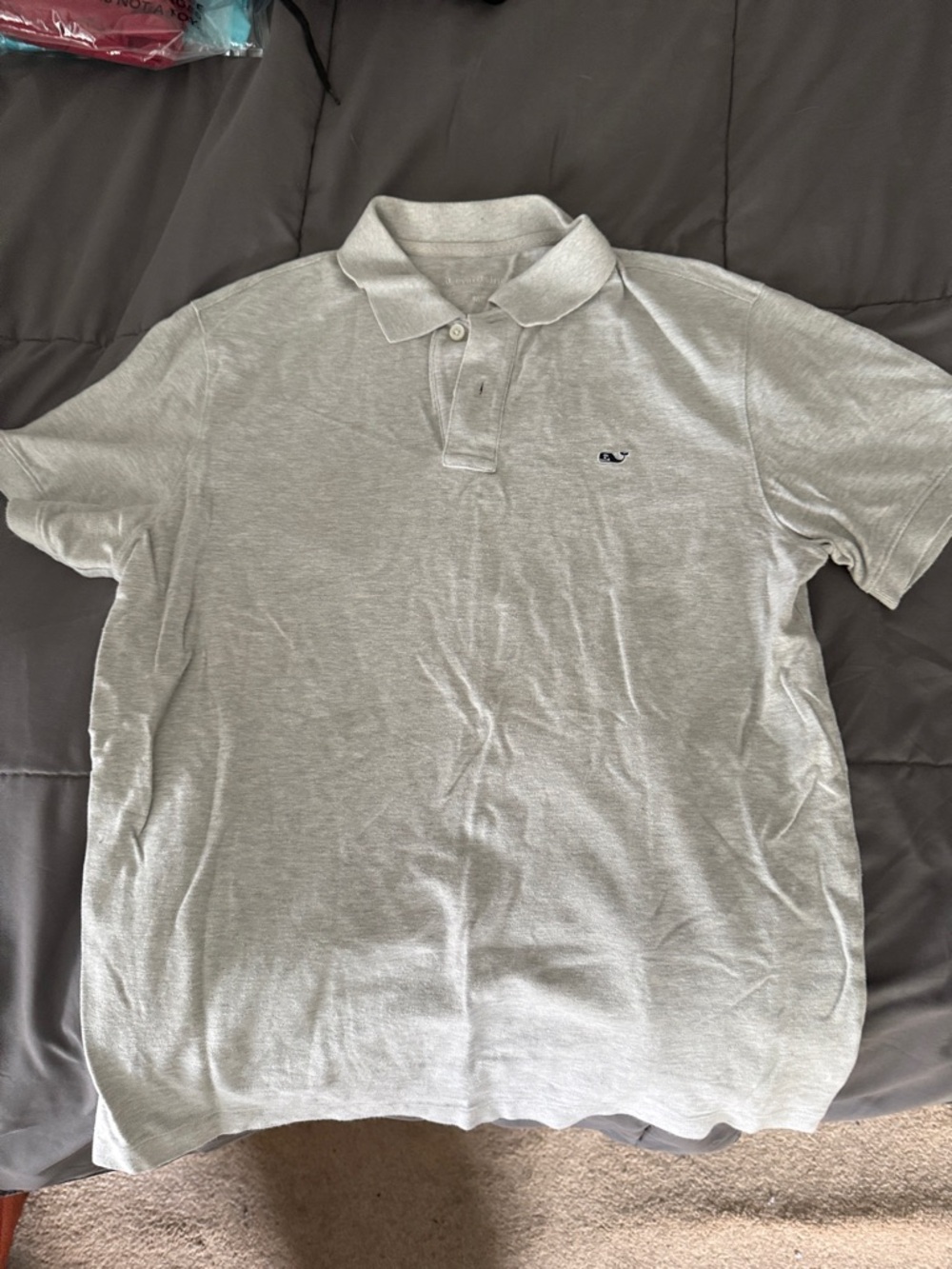 Vineyard Vines Men’s Light Gray Polo Shirt slim fit, medium